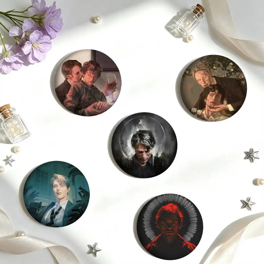 Hannibal Dark Thriller TV 25 32 44 58 75mm Badges Personalized Round Brooches Pins Accessory Gift