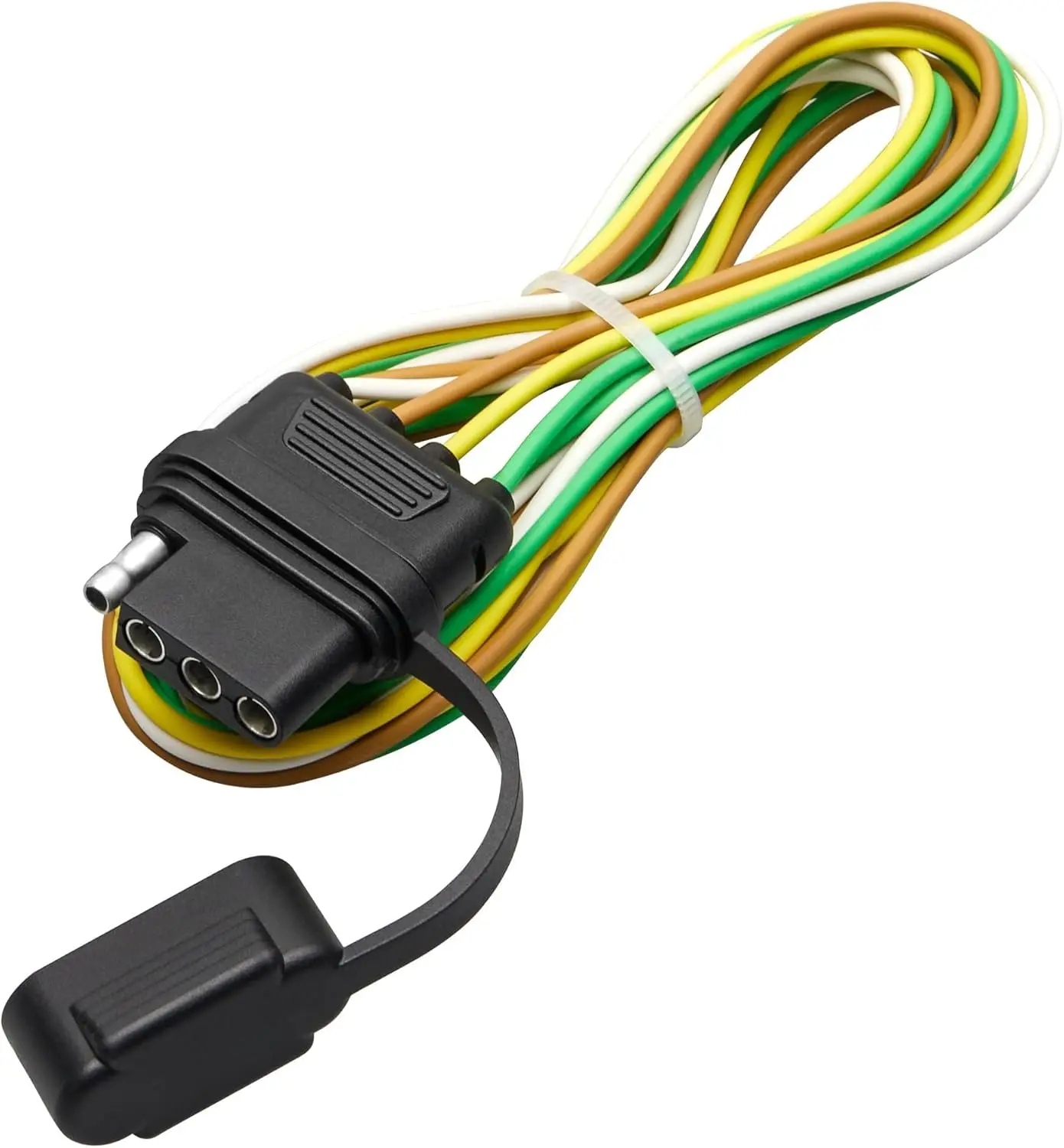

4-Pin Trailer Wiring Harness, 49 Inch, 16AWG with Dust Cover for Trucks and Trailers