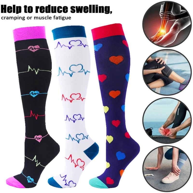 

Compression Socks Men Women Running Sports Socks Knee High 20-30 MmHg Anti Fatigue Pain Relief Compression Stockings Nurse Socks