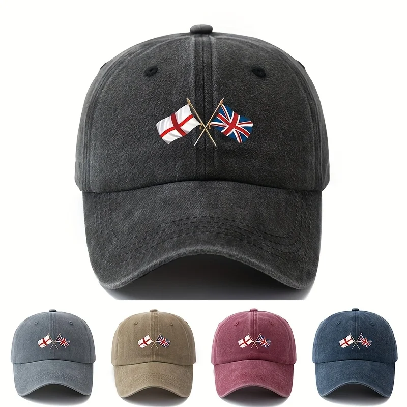 

Stylish And Adaptable Printed Baseball Cap Featuring The England Union Jack, a Classic Retro Lightweight Hat Ideal for Truck Dri