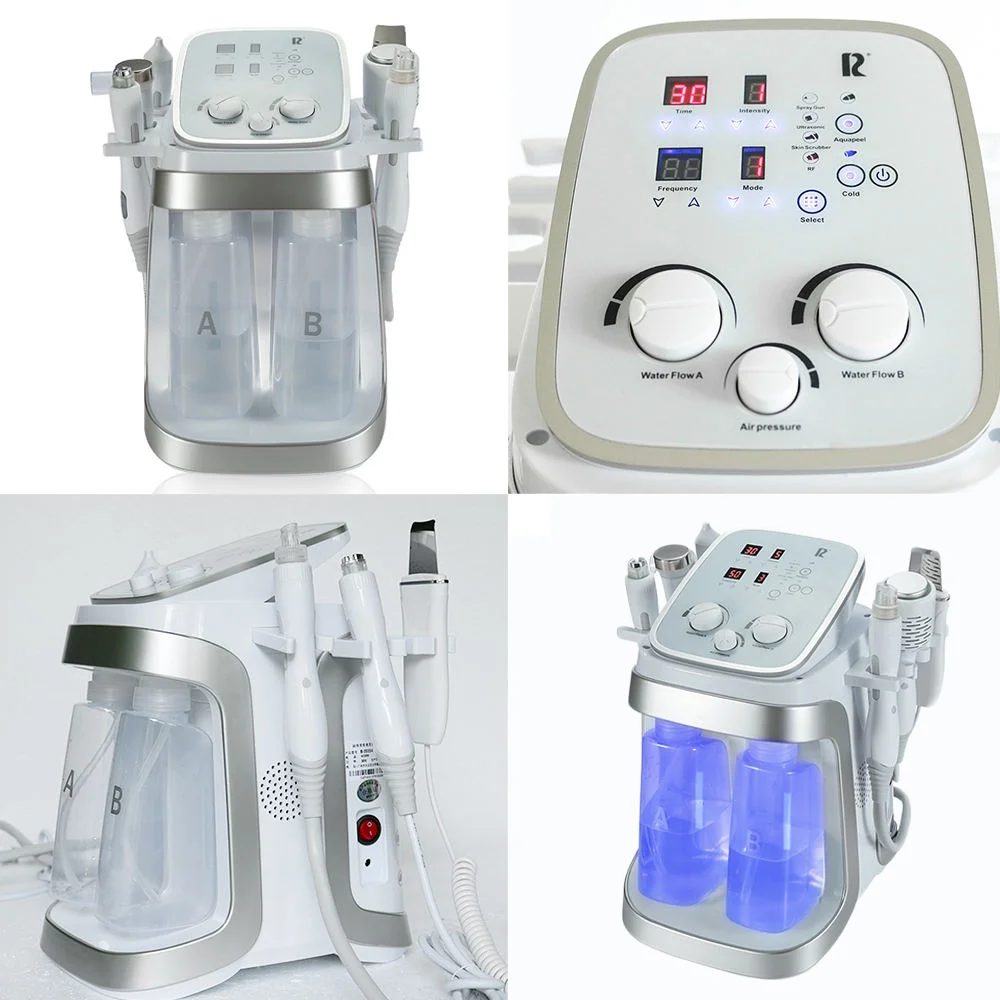 6 in 1 Beauty Device Plasma H2O2 Thermal Bubble Multifunctional Hydrogen Oxygen Dermabrasion Instrument for Skin Rejuvenation