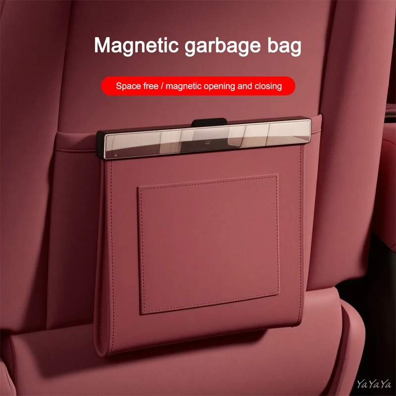 Magnetic Car Garbage Bag Waterproof Hanging Car Trash Can Storage Holder Multi-use Organizer For Audi A3 A4 Q3 Q5 Sline Sticker view 5