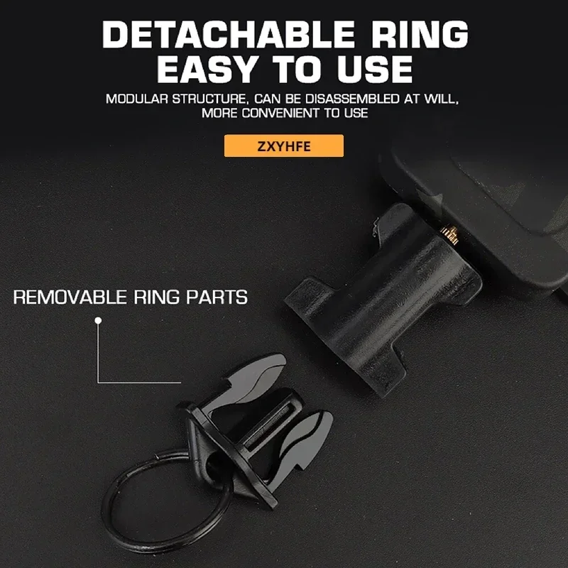 ZXYHFE Tactical Camping Multi-functional Retractable Buckle Keychain Shooting MOLLE Webbing Hanging System Hiking Accessories