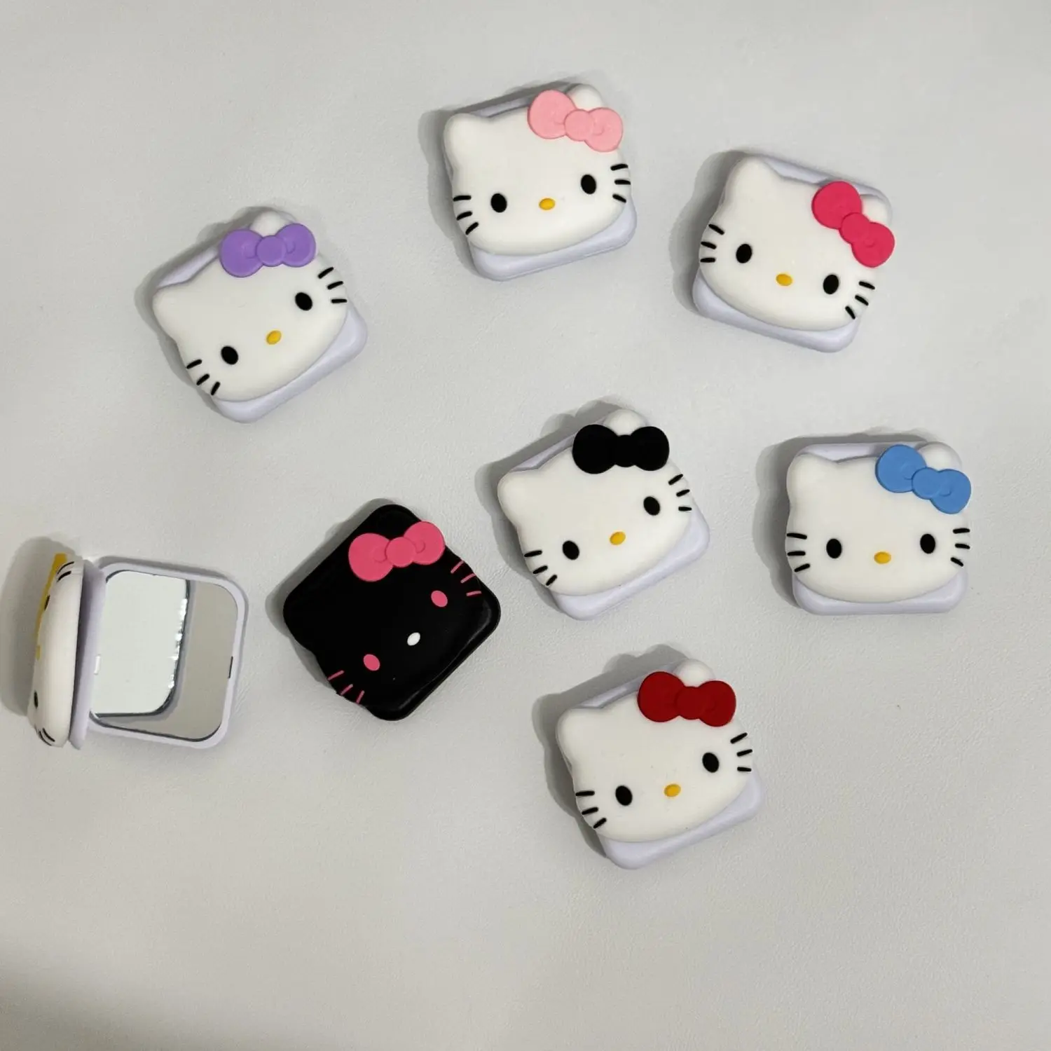 سانريو مرحبا كيتي Ins معكرون اللون مرآة الوجه قبضة الهاتف توك الذكية توك حامل حلقة Y2K كسول قوس واضح حامل المقبس الهدايا