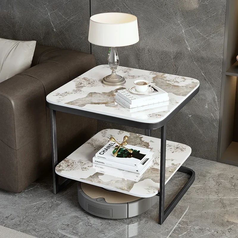 

For Aesthetic Design Side Table Storage Metal Square Modern Small Coffee Tables Living Room Cheap Couchtisch Salon Furniture