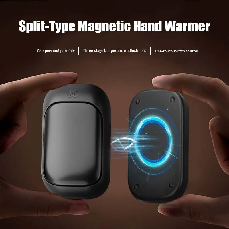 Magnetic rechargeable hand warmer 2-piece set, fast heating, 3