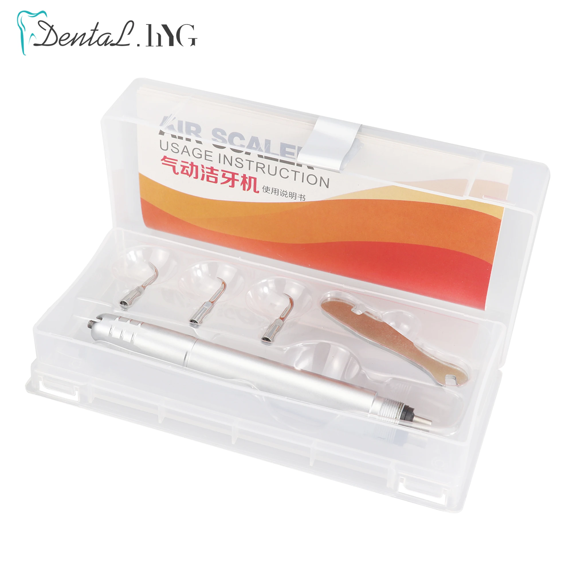 5Sets 2Holes/4 Holes Dental Ultrasonic Air Scaler Handpiece 3 Tips Air Scaling Polishing Tools Teeth Whitening Cleaner