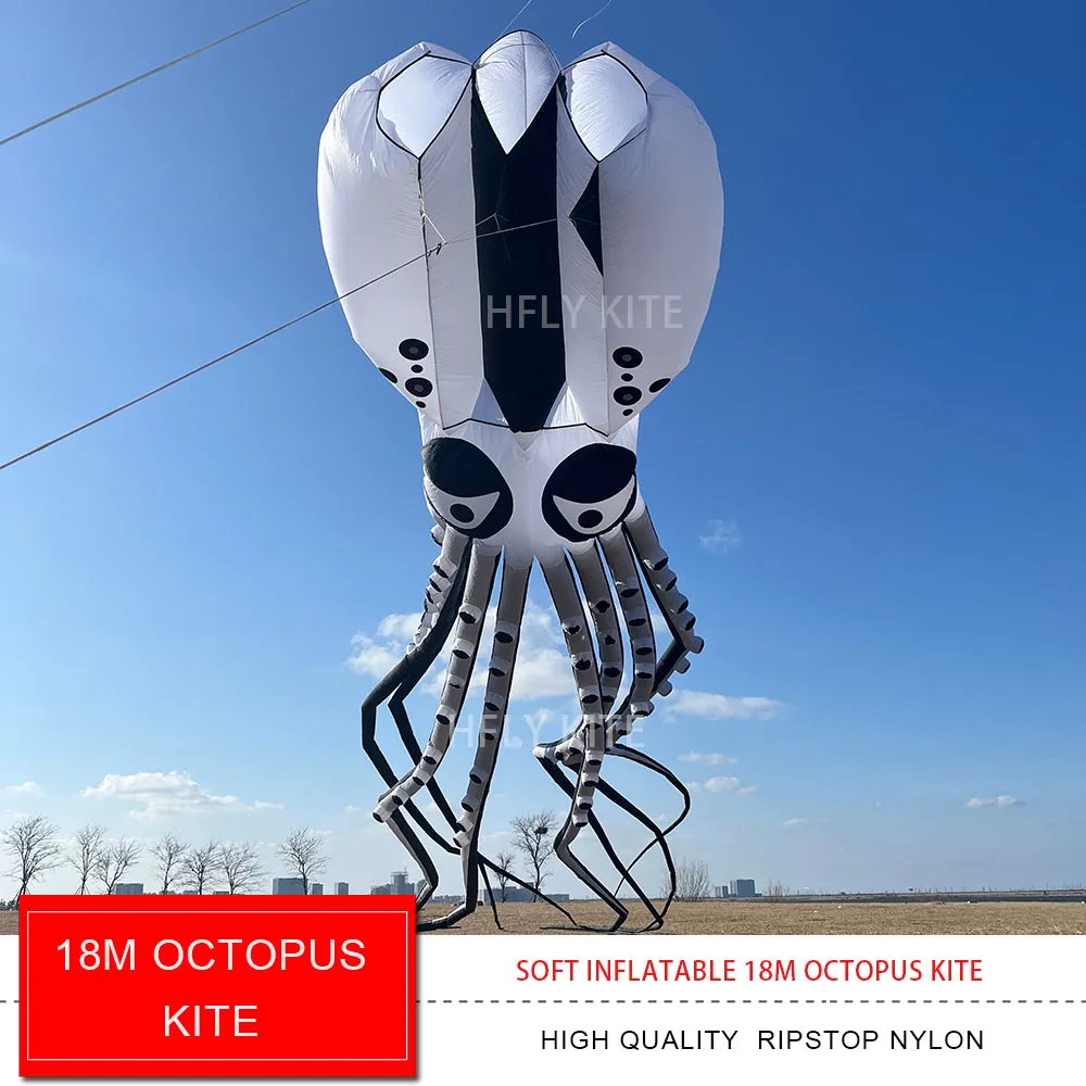 

Новое поступление, мягкий надувной большой 18-метровый воздушный змей-осьминог для взрослых, высокое качество, нейлоновый змей Ripstop, линия для стирки, бесплатная доставка