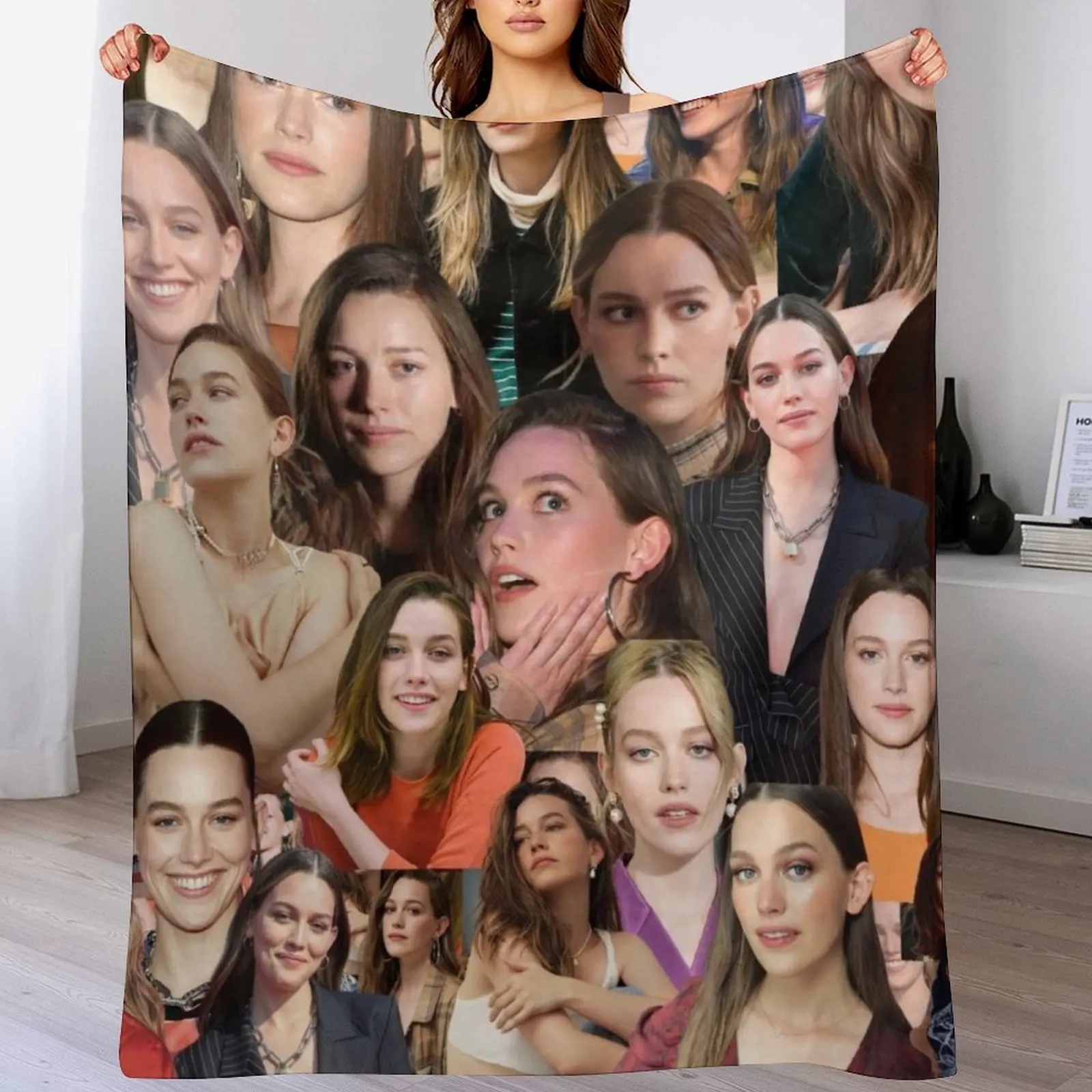 

Victoria Pedretti American actress Dressed Up Aesthetic Collage - 1 Throw Blanket Decorative Beds Winter beds Blankets