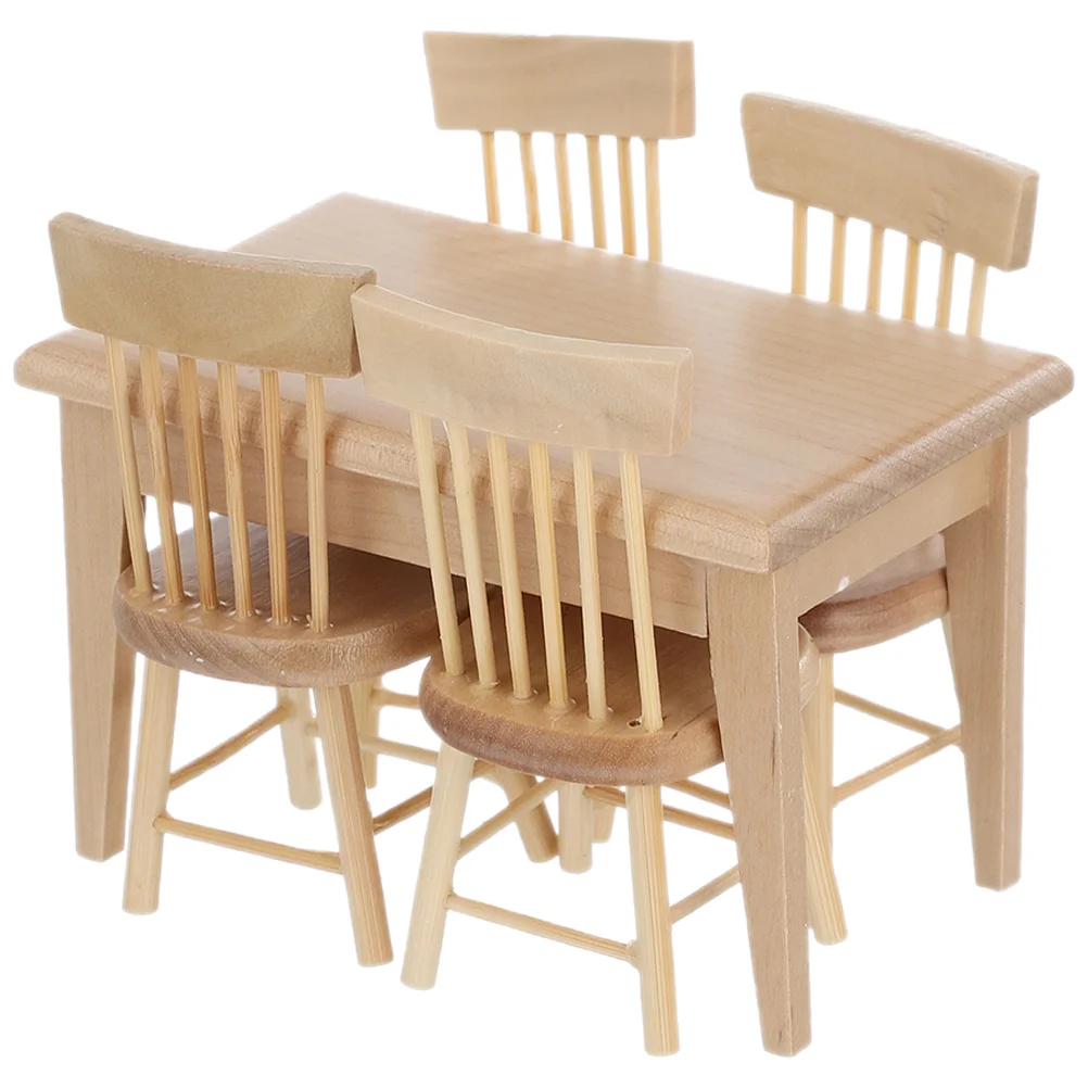 Dollhouse Accessories Coffee Table Decor Miniature Furniture Dining Tiny and Chairs Child