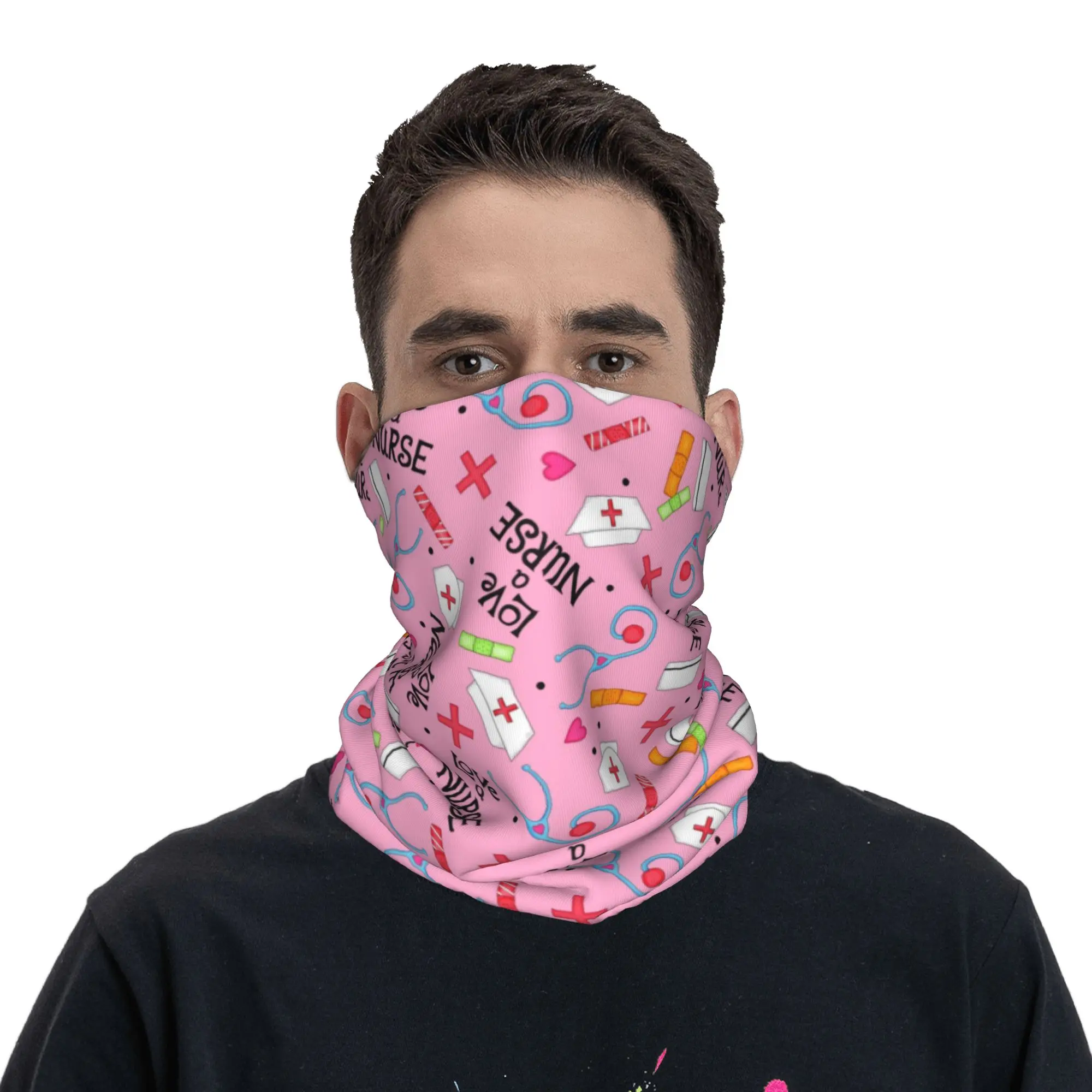 

Мультяшные врачи, медсестры, гетры для шеи, уличные мужские и женские грелки для шеи, медицинский узор для кормления, маска для лица, трубка, бандана