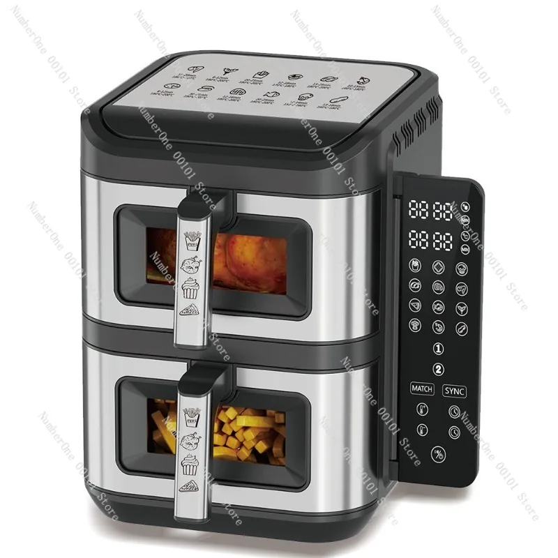 European Standard Home Multifunction Smart Double Layer Oven Air Fryer Smokeless Electric Deep Fryer for French Fries Chicken