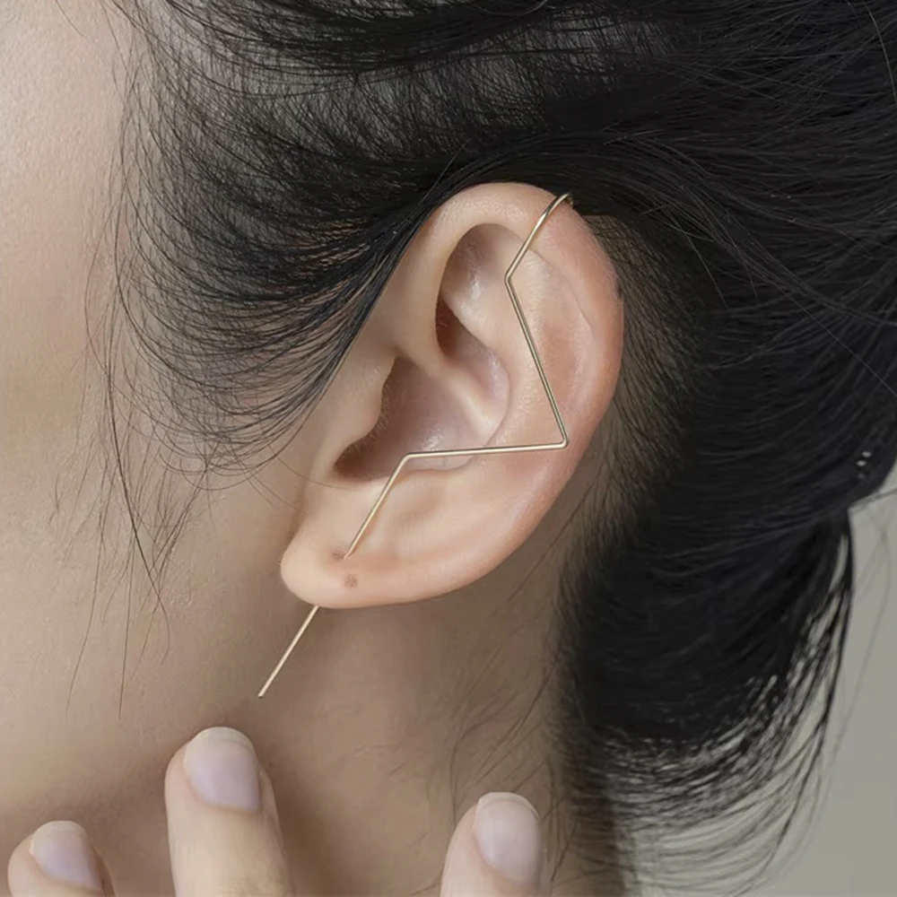 

Women's Earrings Handmade Jewelry Gold Ear Cuffs Minimalist Dangling Earrings Women Fashion Tragus Piercing Party Daily Gifts