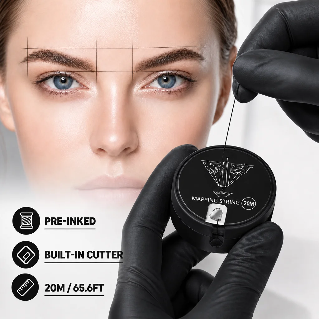 AIMOOSI 20M Microblading Mapping String for Eyebrow Dyeing Liner Thread Semi Permanent Makeup Positioning Measure Tool