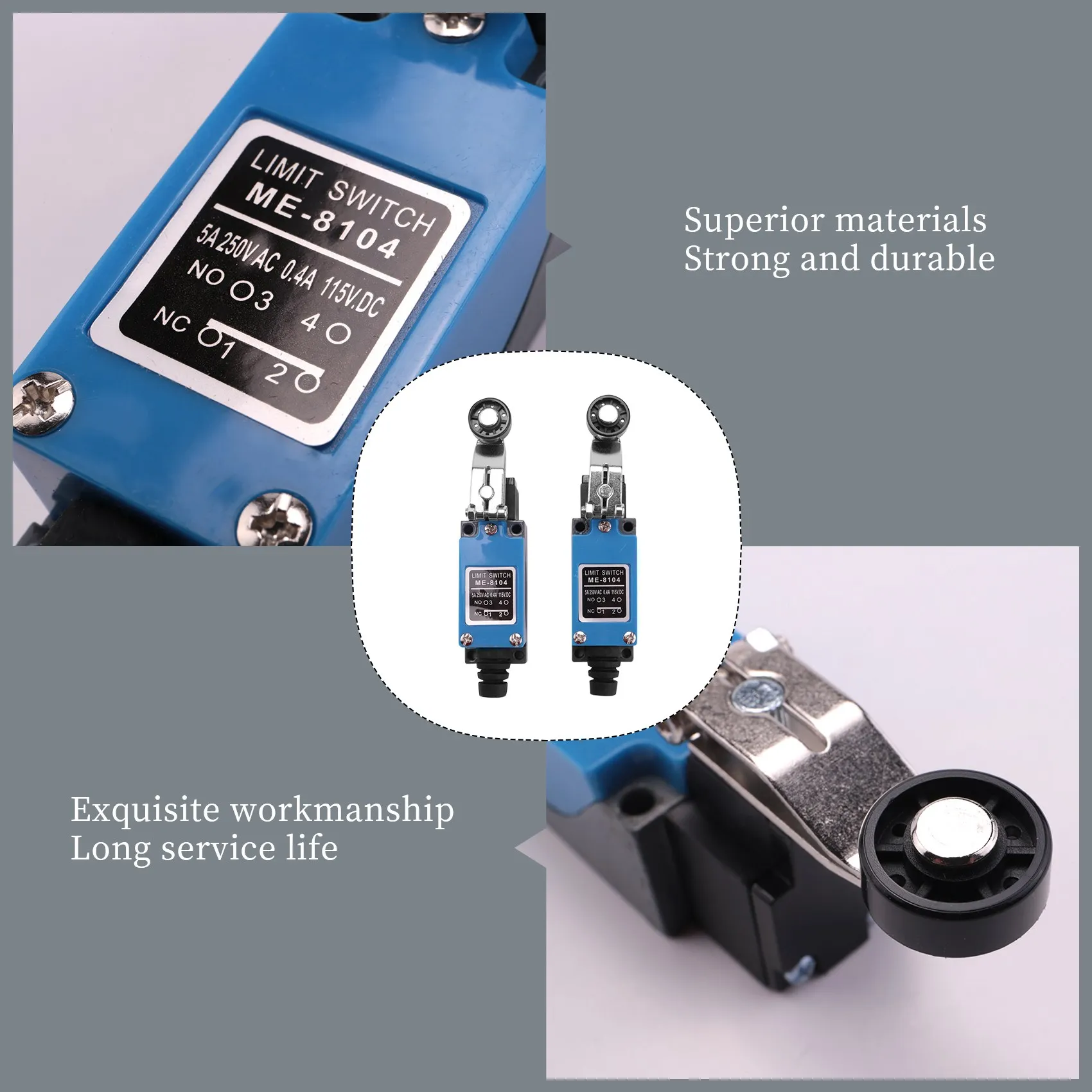 B50C 10Pcs ME-8104 Momentary Roller Type Limit Switch For CNC Mill 5A 250V ME8104 Mini Switch