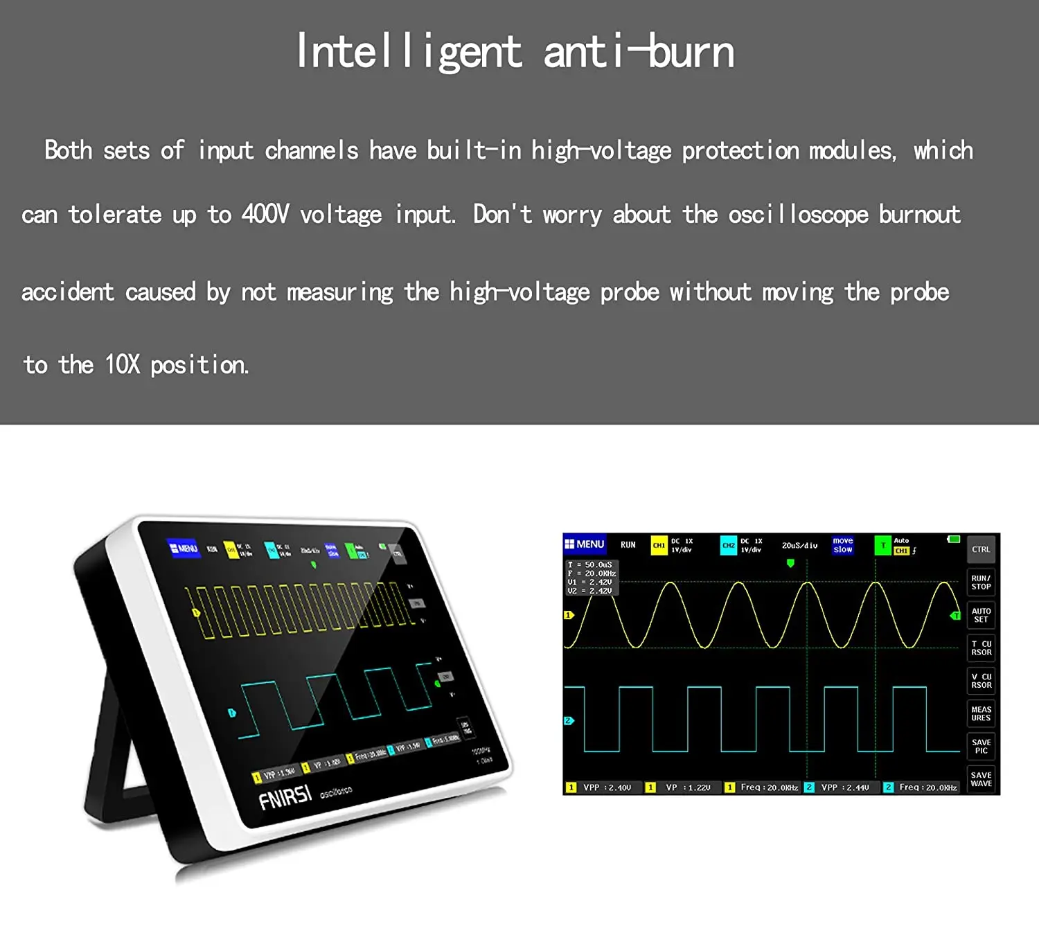 NEW FNIRSI-1013D Digital Tablet Oscilloscope Dual Channel 100M Bandwidth 1GS Sampling Rate Mini Tablet Digital Oscilloscope