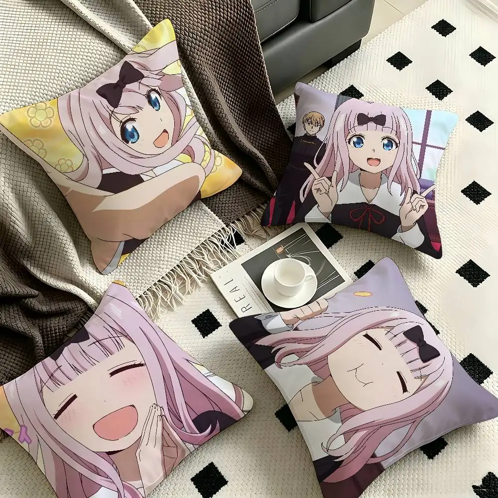 1pc Chika Fujiwara Anime Characters Pillow Case Fashion Square Pillowcase Bedroom Sofa Room Ins Decoration Leisure