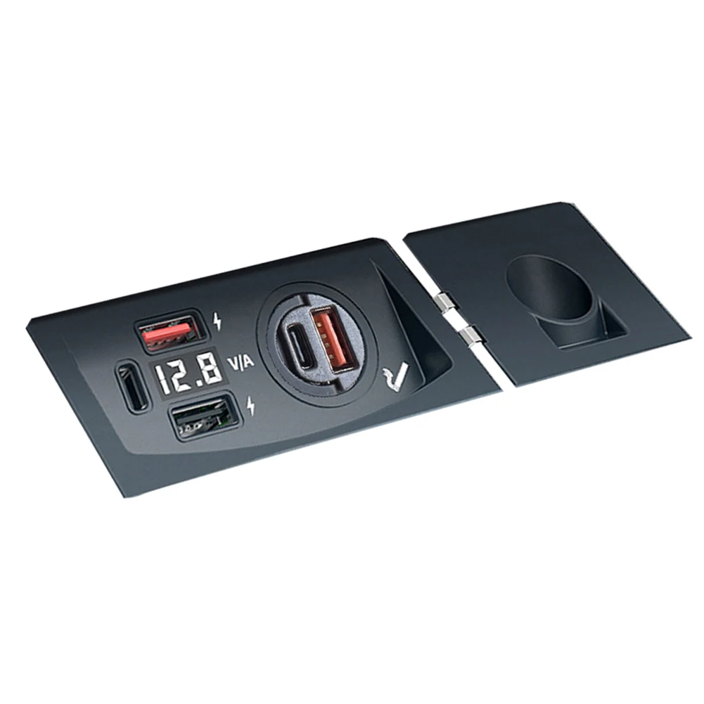Interior-Mount 12V Charging Panel for Q5 for a5 S5 SFor Q5 for rs5 for rs4 2008-2018 ABS Black Design with LED Readout