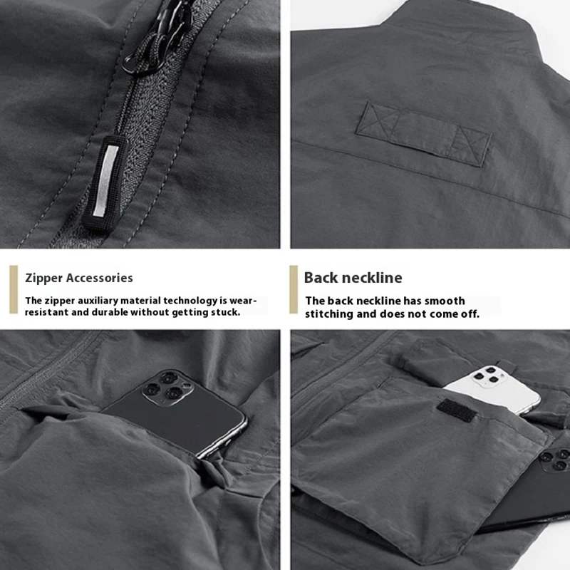 Summer Men Breathable Outdoor Sleeveless Vest Mens Tactical Sport Casual Vest Man Fish Multi Pocket Vest Waistcoat Plus Size 6XL
