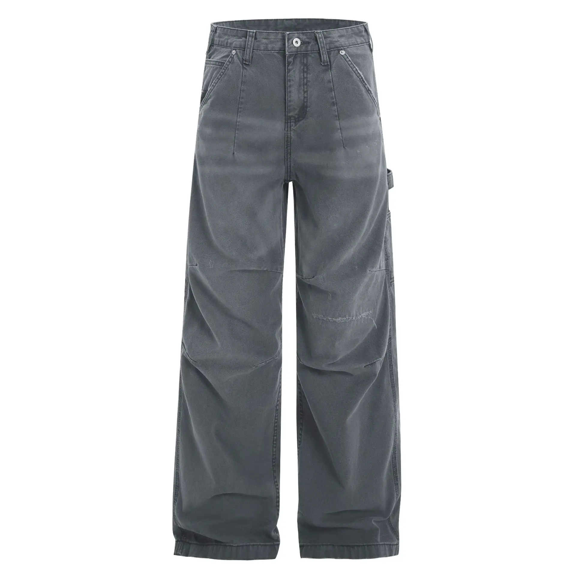 OR FL American Retro Fold Multiple Pockets 100 Cotton Women Cargo Trousers Streetwear Brands Aging Slacks Staraight Y2k Pants