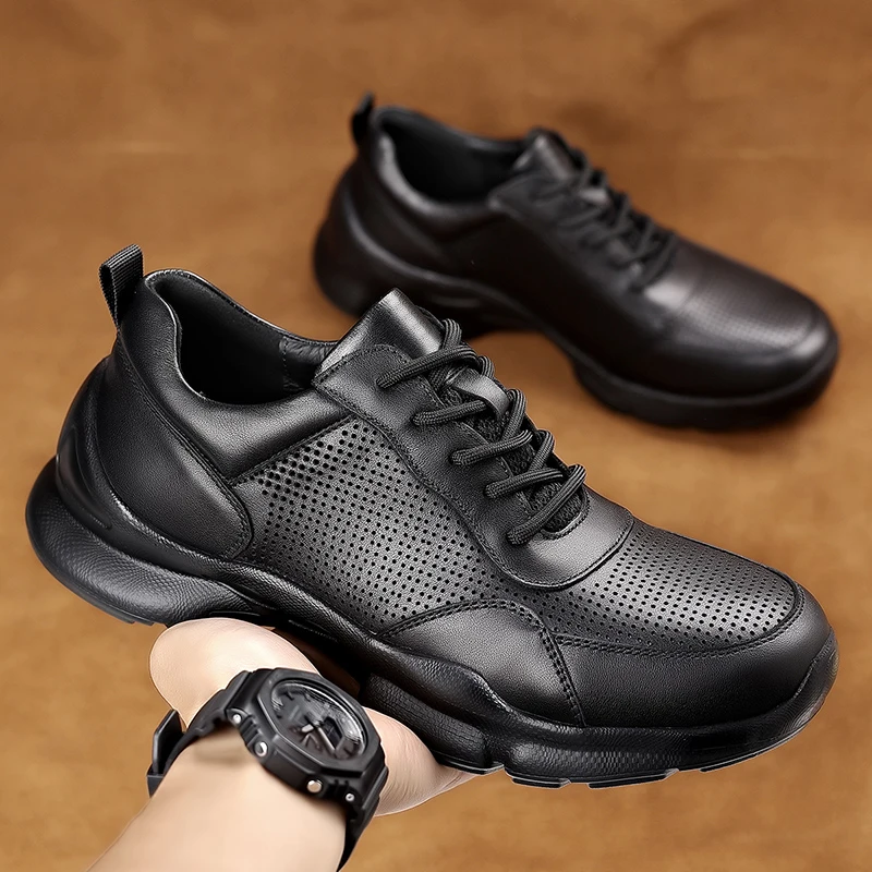 

Мужская обувь премиум-класса из натуральной кожи на шнуровке для мужчин, дышащие удобные оксфорды, модные уличные кроссовки