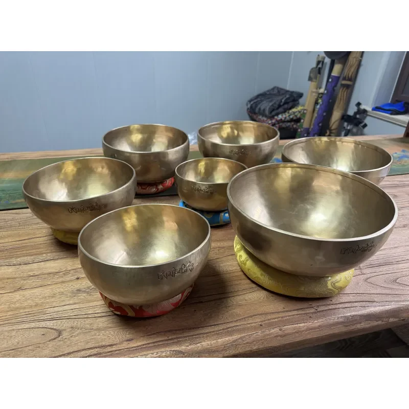 Nepalese handmade singing bowl, seven chakra lasha bowl, 16cm-26cm, sound therapy