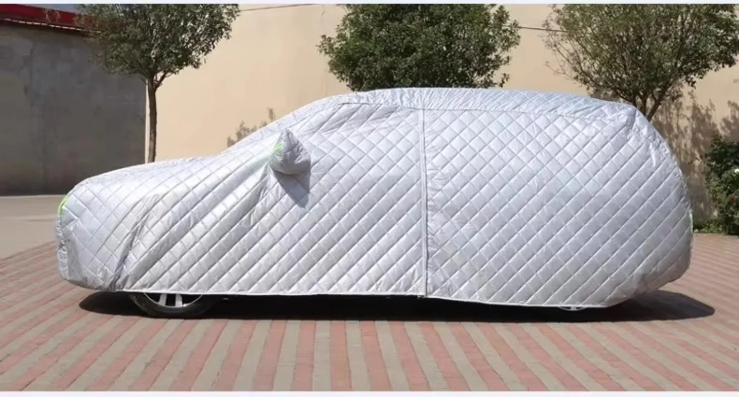 Car Thickened Black PP Padded Cotton Outdoor 210g Hail Proof Car Cover