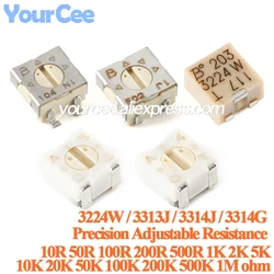 20pcs/1pc 3314G 3314J 3224W 3313J Precision Adjustable Resistance Potentiometer 500R 1K 5K 10K 20K 50K 100K ohm 3314G -1 501E