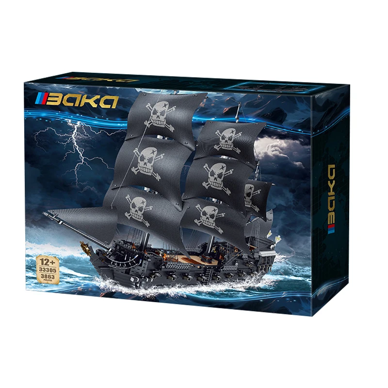 IN STOCK 33305 MOC Idea the Black Pearl Pirate Ship Building Blocks Bricks Assembling Model Toys for Boys Christmas Gift Set