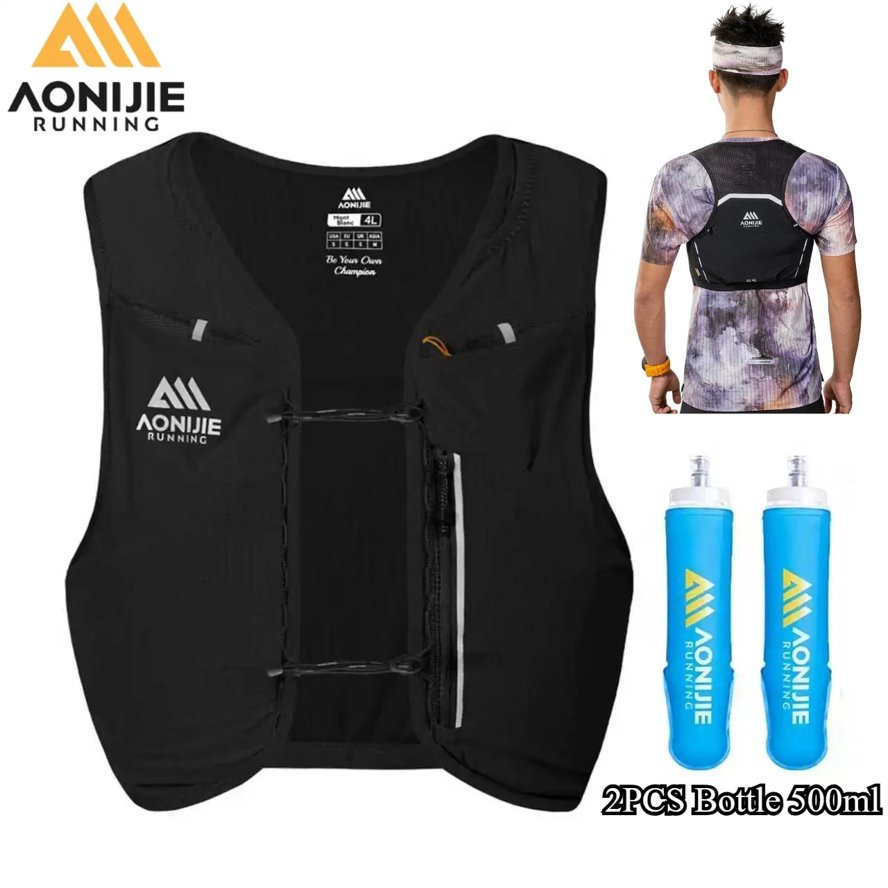 AONIJIE Upgrade MB 4L Lightweight Trail Running Backpack Multi-Compartment Storage with Stick Holder for Hiking Climbing Cycling