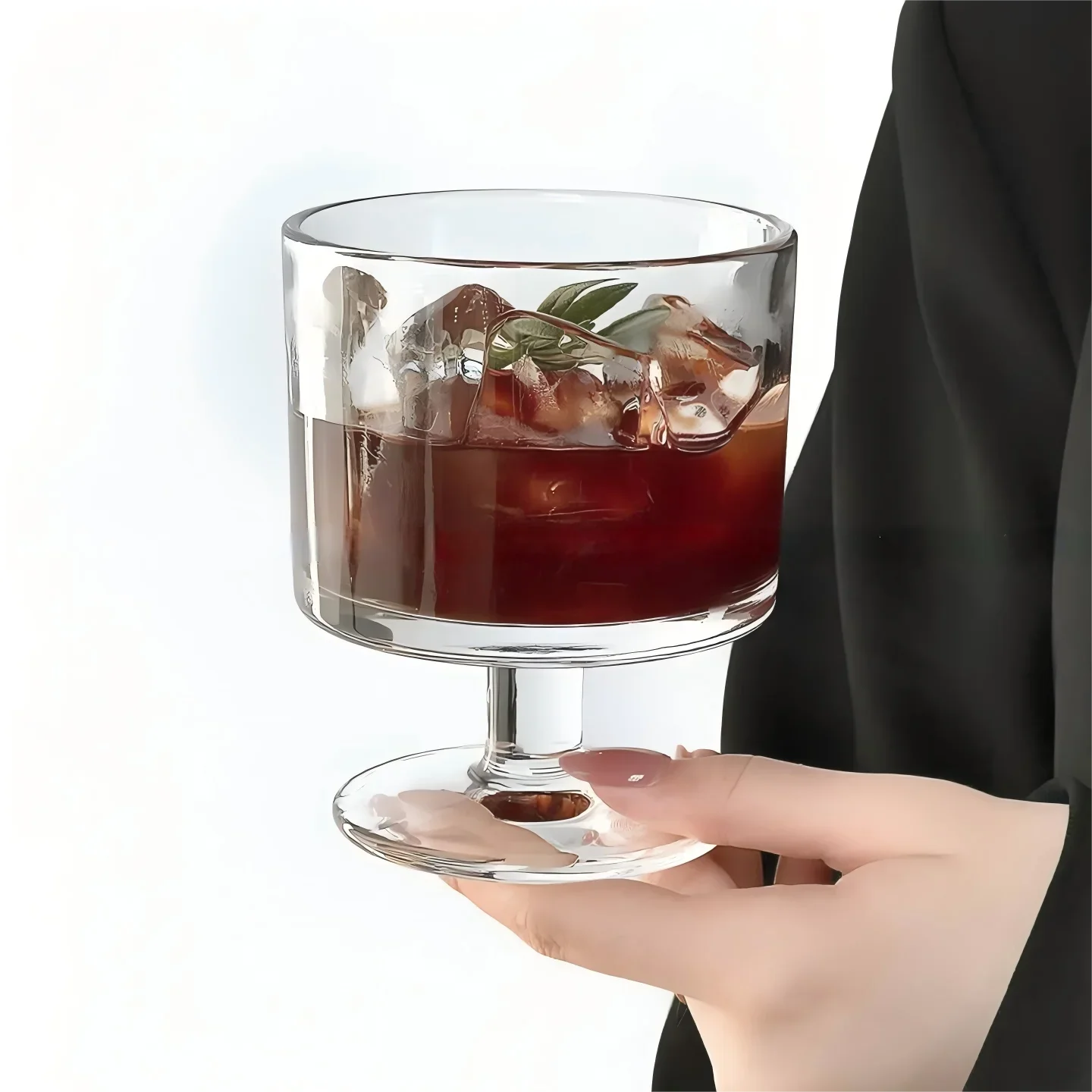 Simple Crystal Glass Cup Short Stem Drink Cup Cocktail Cup Unique Design Barware Crystal Glassware Vietri Mare