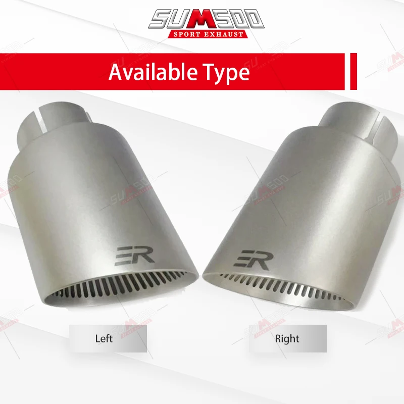 本物のSUMSOO 1個 マット仕上げ304ステンレス鋼ストリップ型穴あきカーマフラーチップ 排気チップシステムパイプ ユニバーサル排気チップ