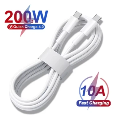 200W USB-C to Type C Fast Charging Data Cable for Samsung S21 S22 MacBook Pad Pro Huawei Xiaomi Data Transfer Cable