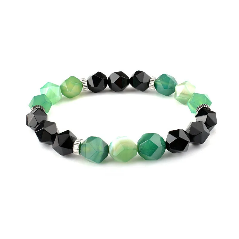 A Girl 1Pcs Facted Natural Obsidian Hematite Tiger Eye Beads Bracelets Men for Magnetic Health Protection