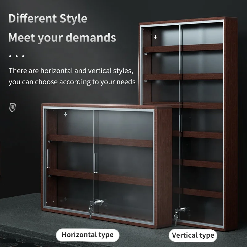 مخصص. خزانة عرض الألومنيوم سوبر ماركت خزانة التدخين الألومنيوم القابلة للقفل