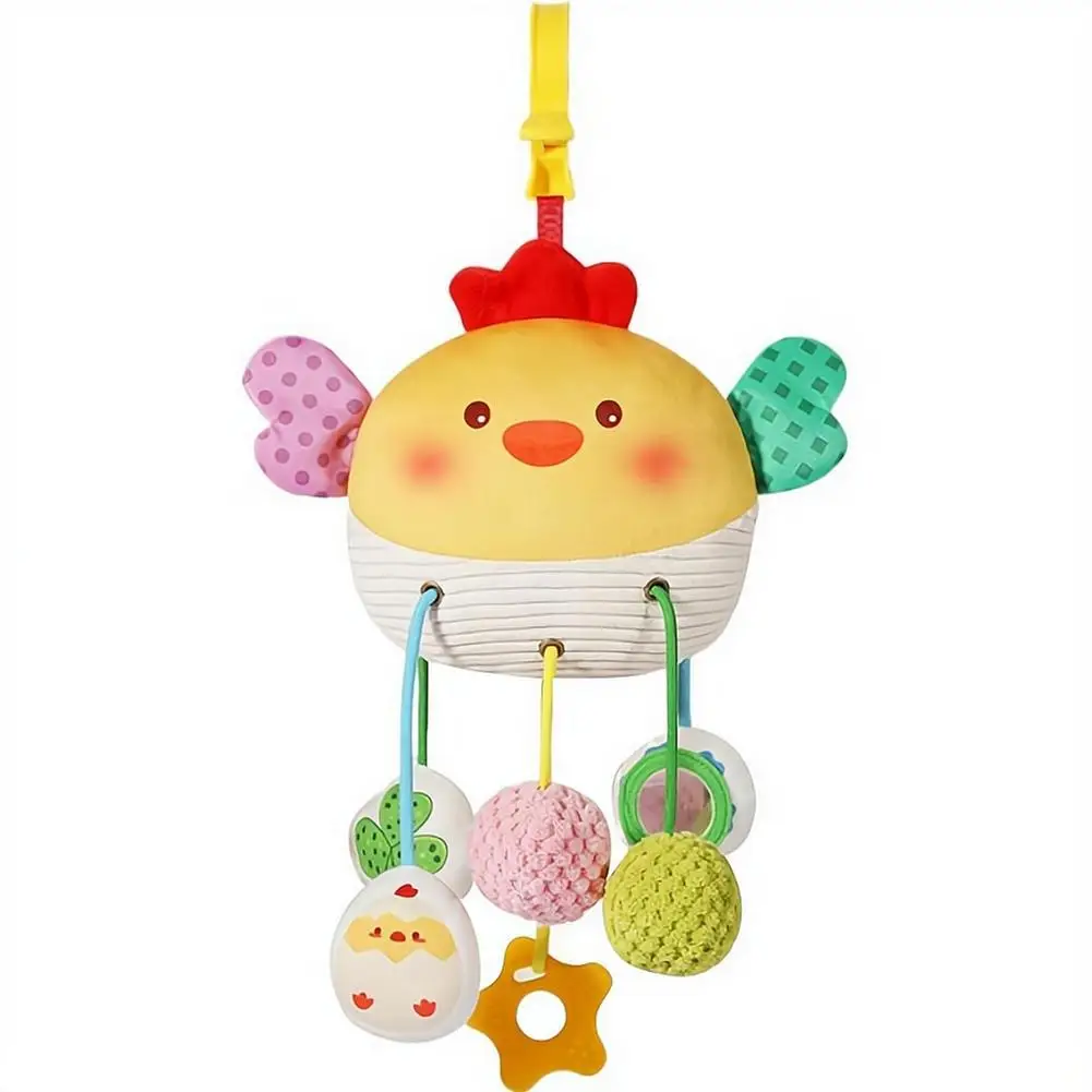 Christmas Decoration Baby Plush Toys Stroller Toy With Sensory Details Car Seat Toys Hanging Drawstring Music Rattles Toys