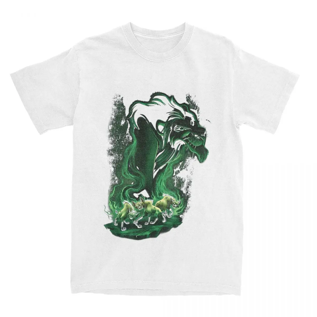 The Lion King T-Shirts Men Women Scar Hyenas Green Smoke Novelty Cotton Tee Harajuku Streetwear Short Sleeve T Shirt Unisex Tops