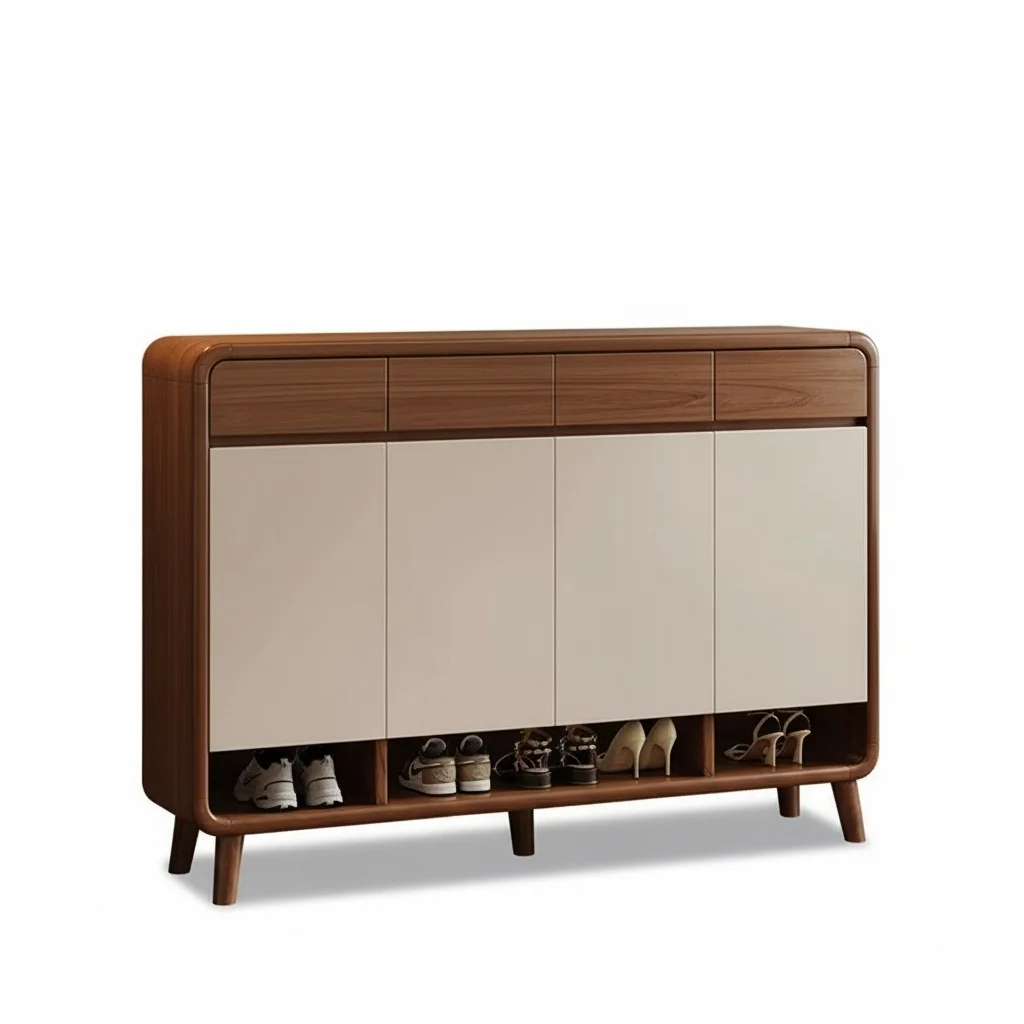 

Настенный шкаф для обуви из массива дерева, винтажная мебель для прихожей, органайзер для хранения в коридоре, экономия пространства