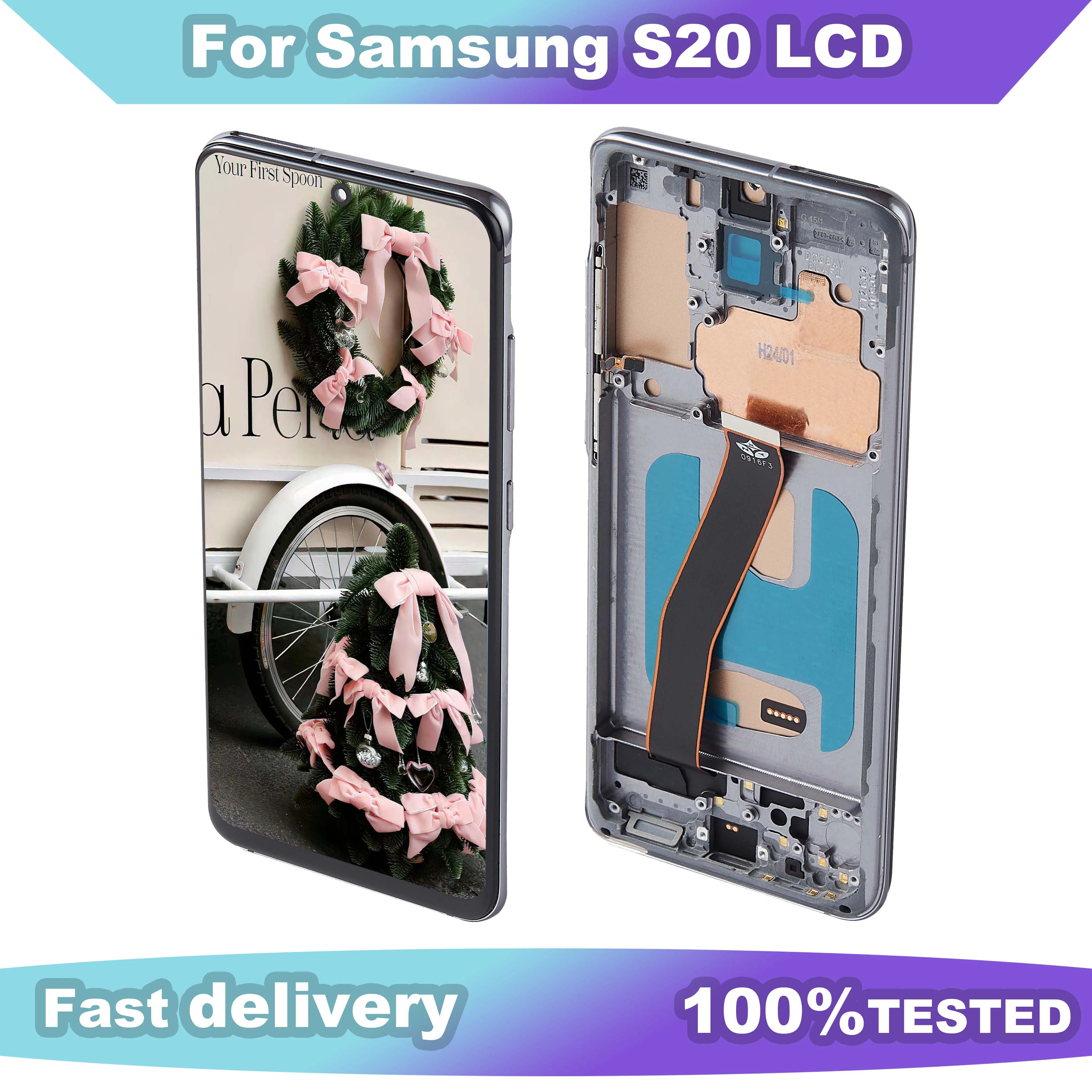 Pantalla LCD de calidad TFT para Samsung S20 LCD para Samsung S20 pantalla táctil LCD con montaje de digitalizador de marco