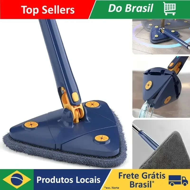 Adjustable Cleaning Mop Triangular Rotation 360 ° Floor Mop Wall Glass Mop Multi-Function