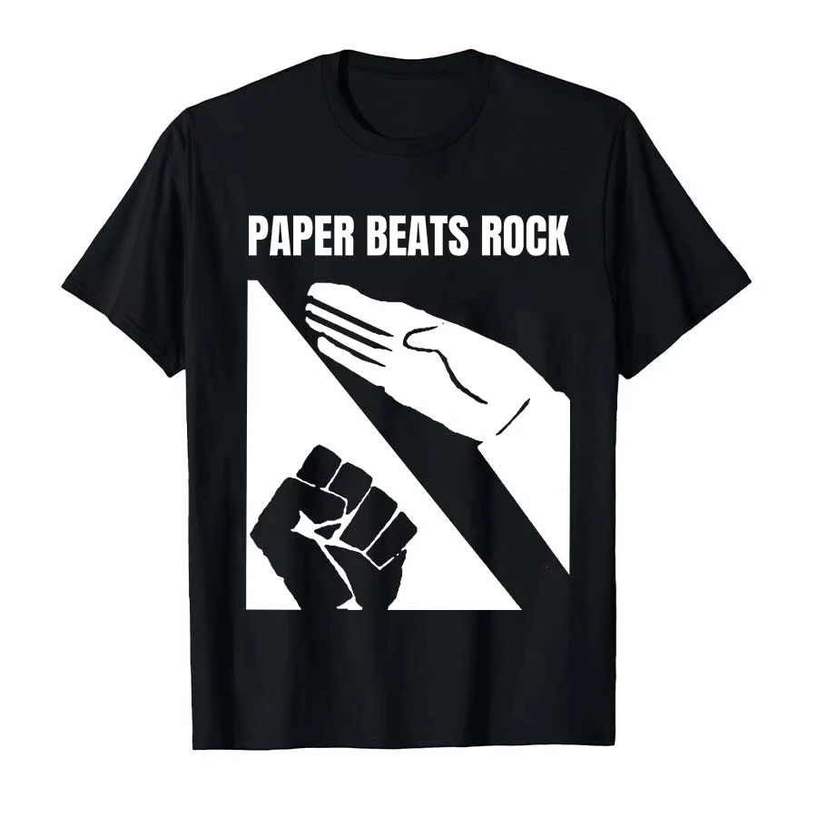 

Paper Beats Rock Meme T-shirt Men Women 100% Cotton T Shirts Short Sleeve Tops Summer Popular Fashion Comfortable Short Sleeves