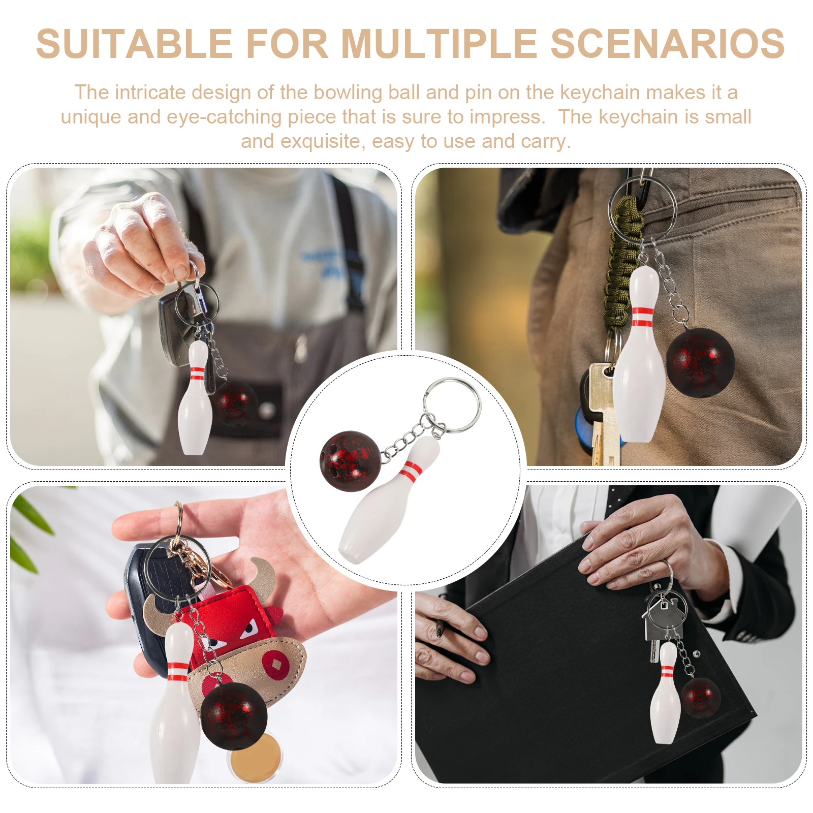 

6Pcs Bowling Pin Keychain And Bowling Ball Keychain Mini Gift For Bowling Lovers And Enthusiasts