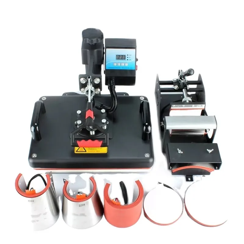 8 في 1 كومبو آلة الصحافة الحرارة تي شيرت آلة طباعة التسامي تي شيرت القدح آلات الصحافة الحرارة #1