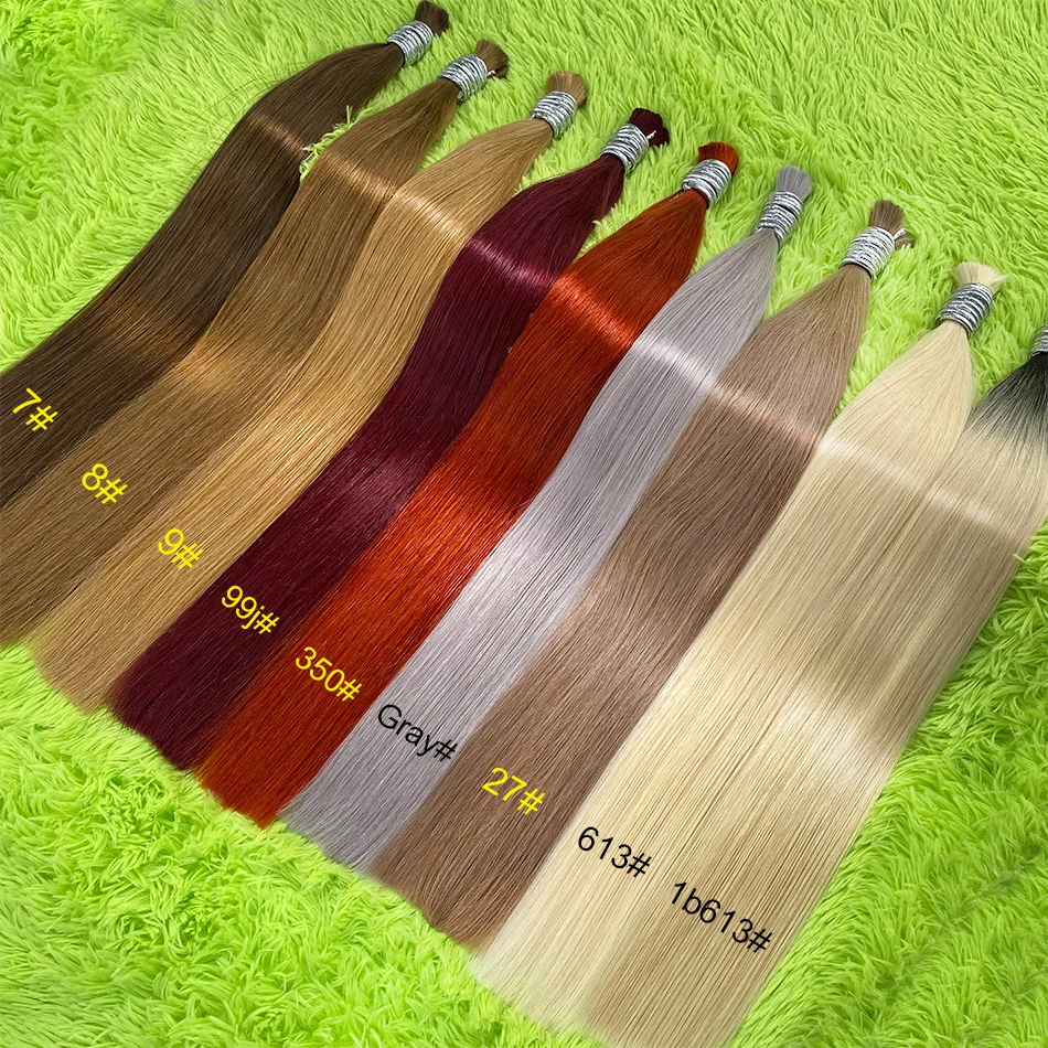 27 Blonde Colored No Weft Straight Human Hair Virgin Remy Straight Hair Bulk Raw Vietnamese Hair 100% Natural Hair Extension