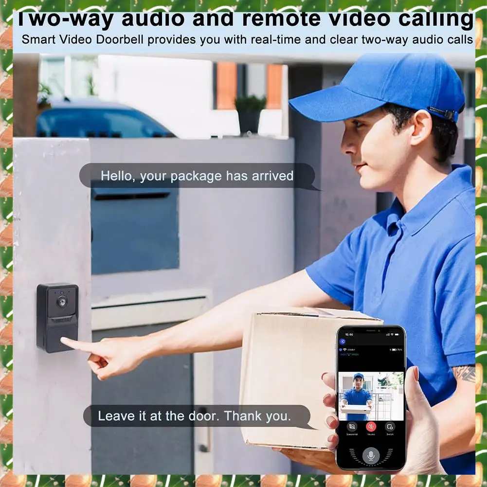 

Беспроводной дверной звонок JAJA Video Doorbell с облачным хранилищем, двусторонний аудиомониторинг в реальном времени