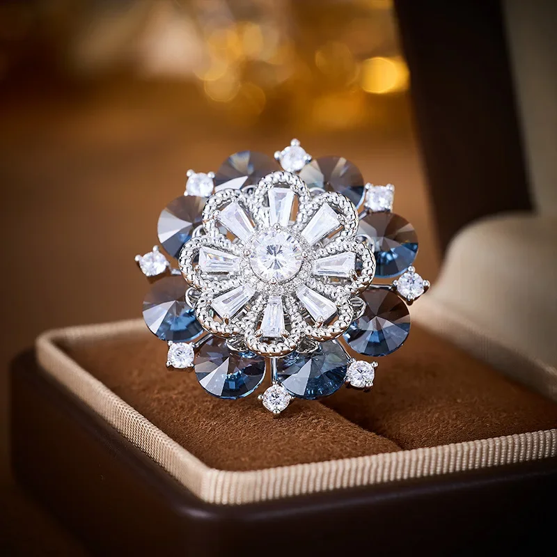 Broche tridimensional floral elegante, grande e sofisticado, broche de casaco e acessório de broche sofisticado e requintado