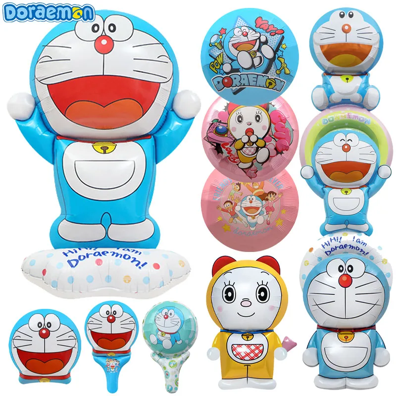 Ballon en aluminium Doraemon pour fête d'anniversaire, jouets, décorations, ballons en Mylar pour garçons et filles, accessoires, ballon à l'hélium