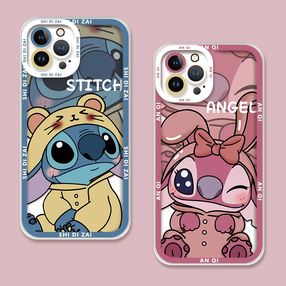 Disney Love Stitch Cute Phone Case For iPhone 15 Pro SE 13 11 Pro 12 8 Plus 7 14 Pro Max XR XS MAX 11 AntiFall Kawaii Back Cover