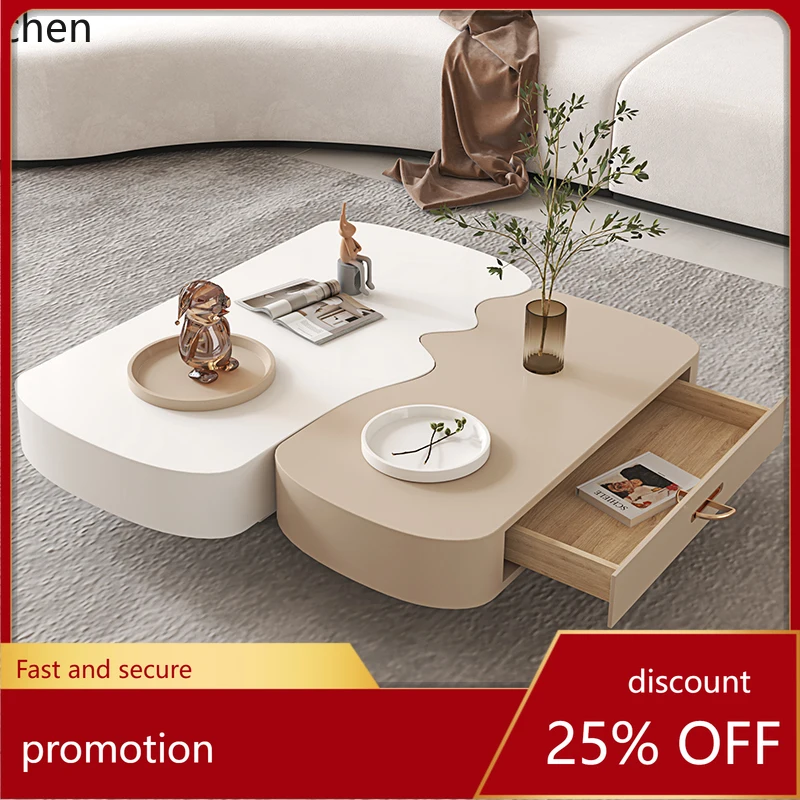 

HXL coffee table small apartment living room household simple modern size square coffee table combination