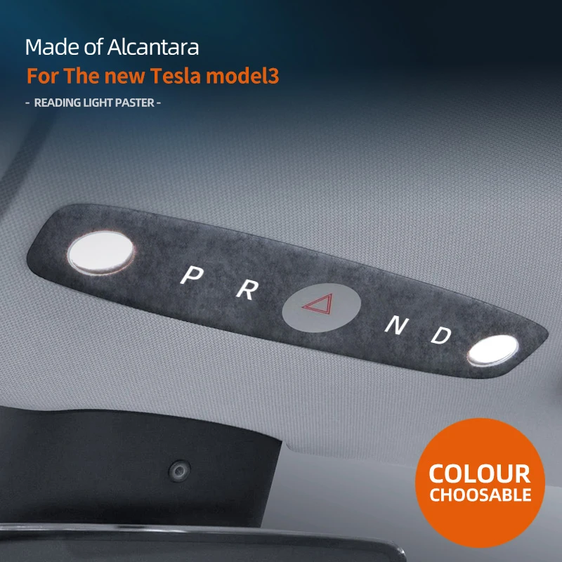

Suitable For Tesla Model 3 Interior Reading Light Decorative Stickers, Ultra-Thin Suede Interior Modification Accessories